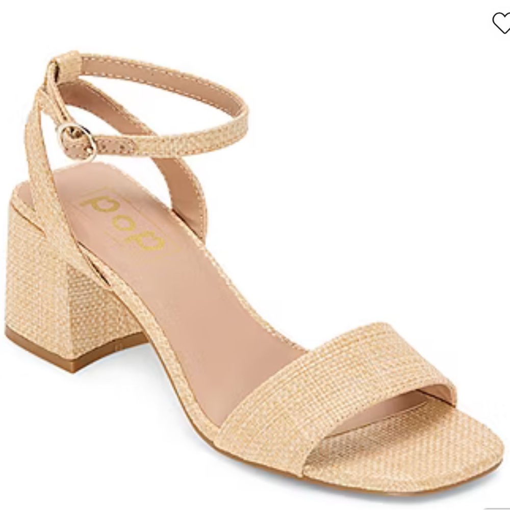 Pop Womens Zymic Heeled Sandals  Women's Tan Block Heel Sandals